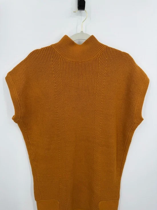 By Anthropologie Short-Sleeve Mock-Neck Sweater Mini Dress sz S - Picture 3 of 9